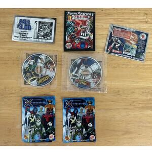 Burger King X‑Men Evolution & Transformers Cybertron Promo Lot Cards + Mini CDs